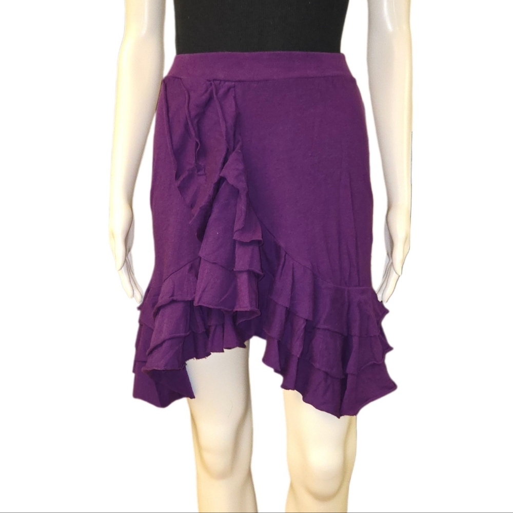 EISBAR EISBÄR LOS ANGELES Purple Asymmetrical Ruffle Hem Skirt Size S